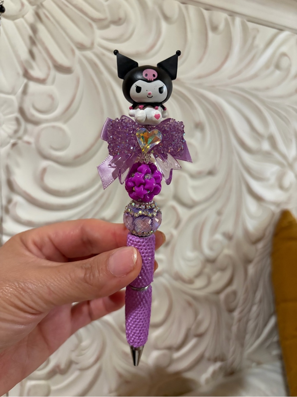 Bedazzled Kuromi beaded Pen
